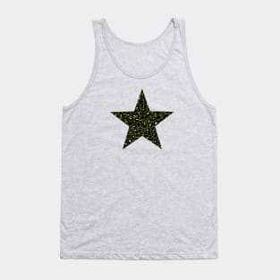 Leopard Print Star in Green, Black and Light Pink Tank Top